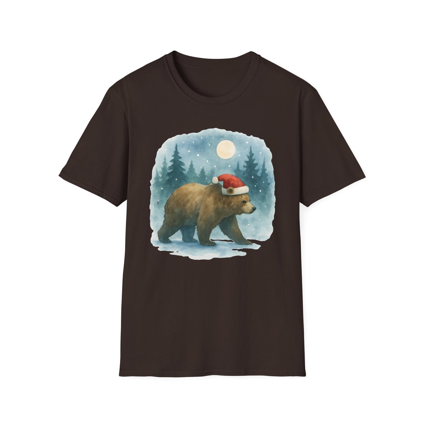 Santa Bear Winter Scene T-Shirt