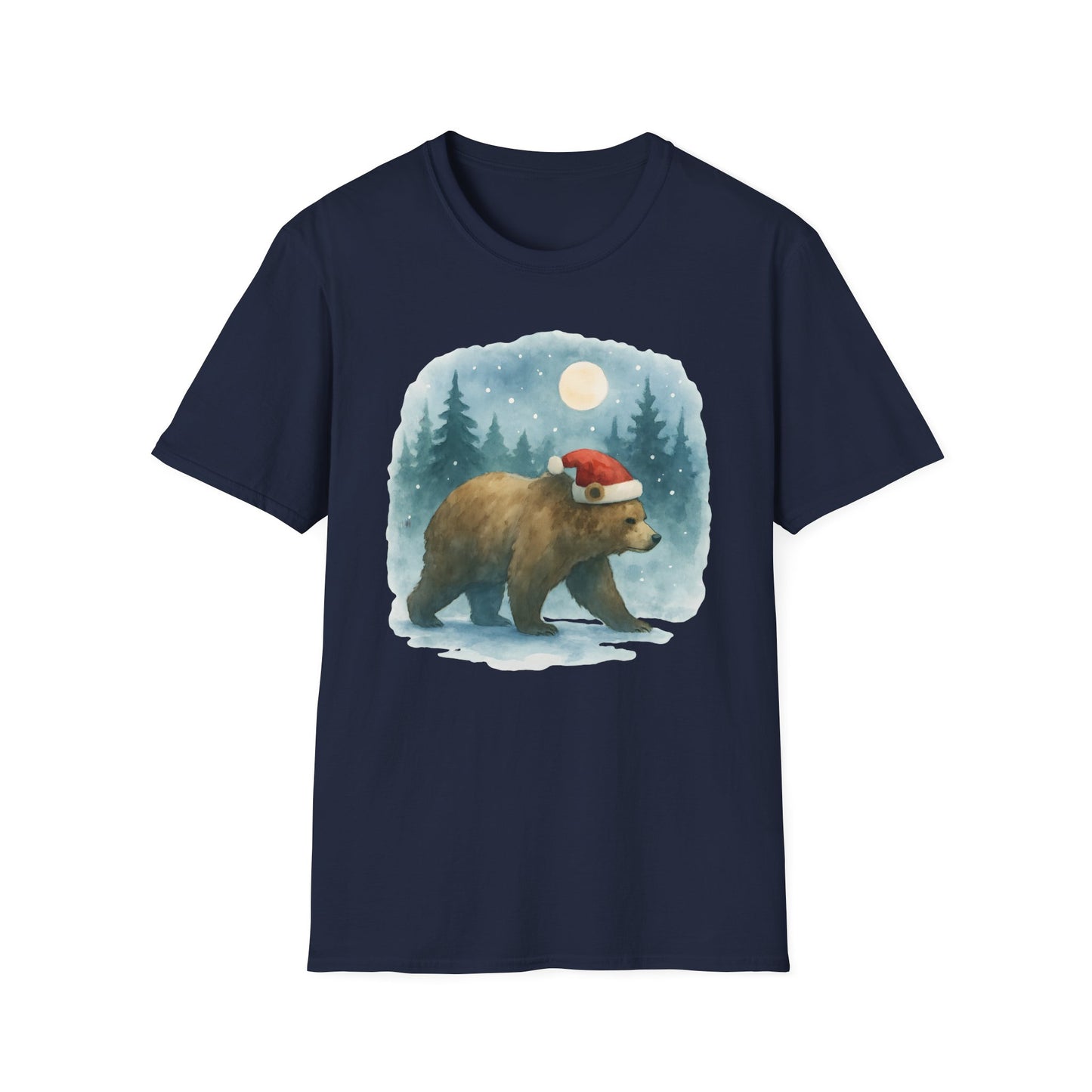 Santa Bear Winter Scene T-Shirt