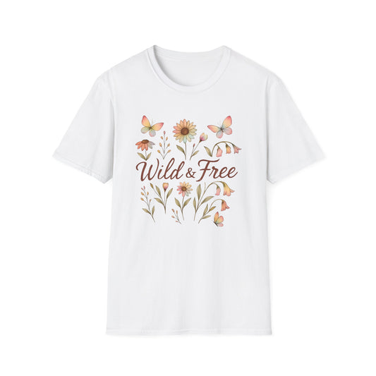 Butterflies And Wildflowers Wild And Free T-Shirt