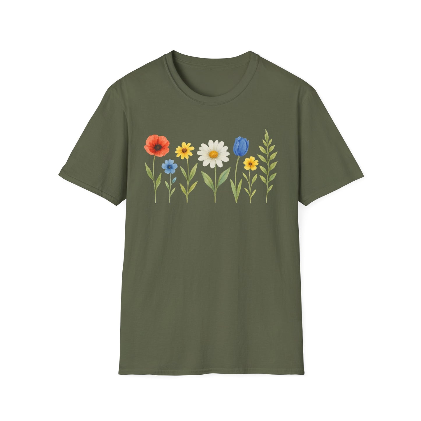 Wildflowers In Row T-Shirt