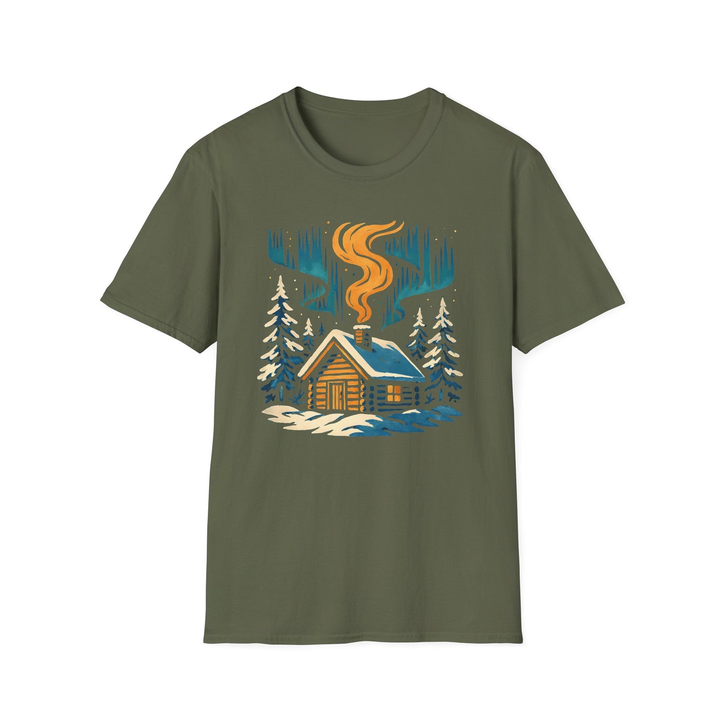 Cabin In Northern Lights T-Shirt