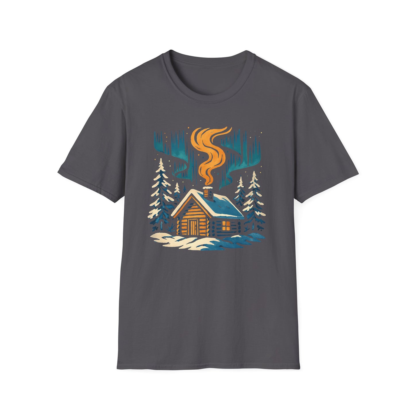Cabin In Northern Lights T-Shirt