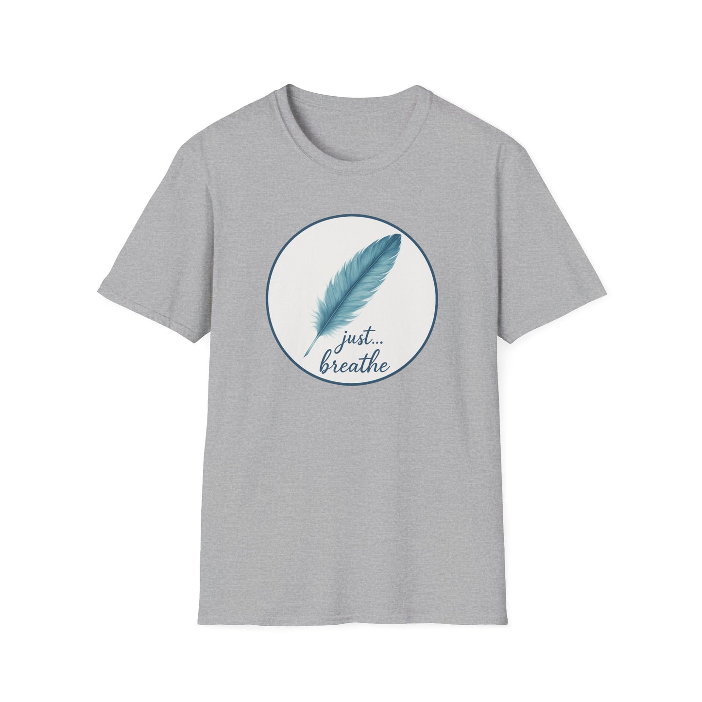 Teal Feather Just Breathe T-Shirt