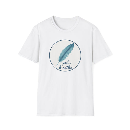 Teal Feather Just Breathe T-Shirt