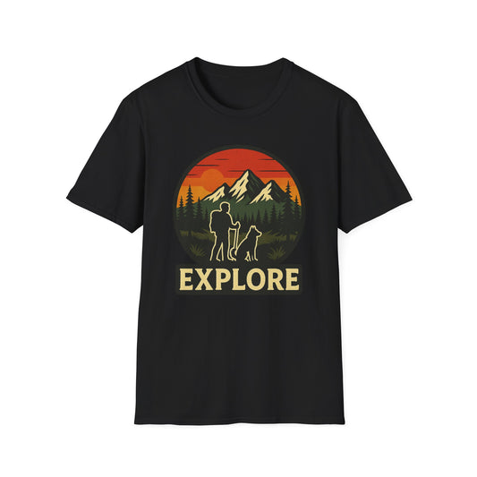 Hiker With Dog Explore T-Shirt