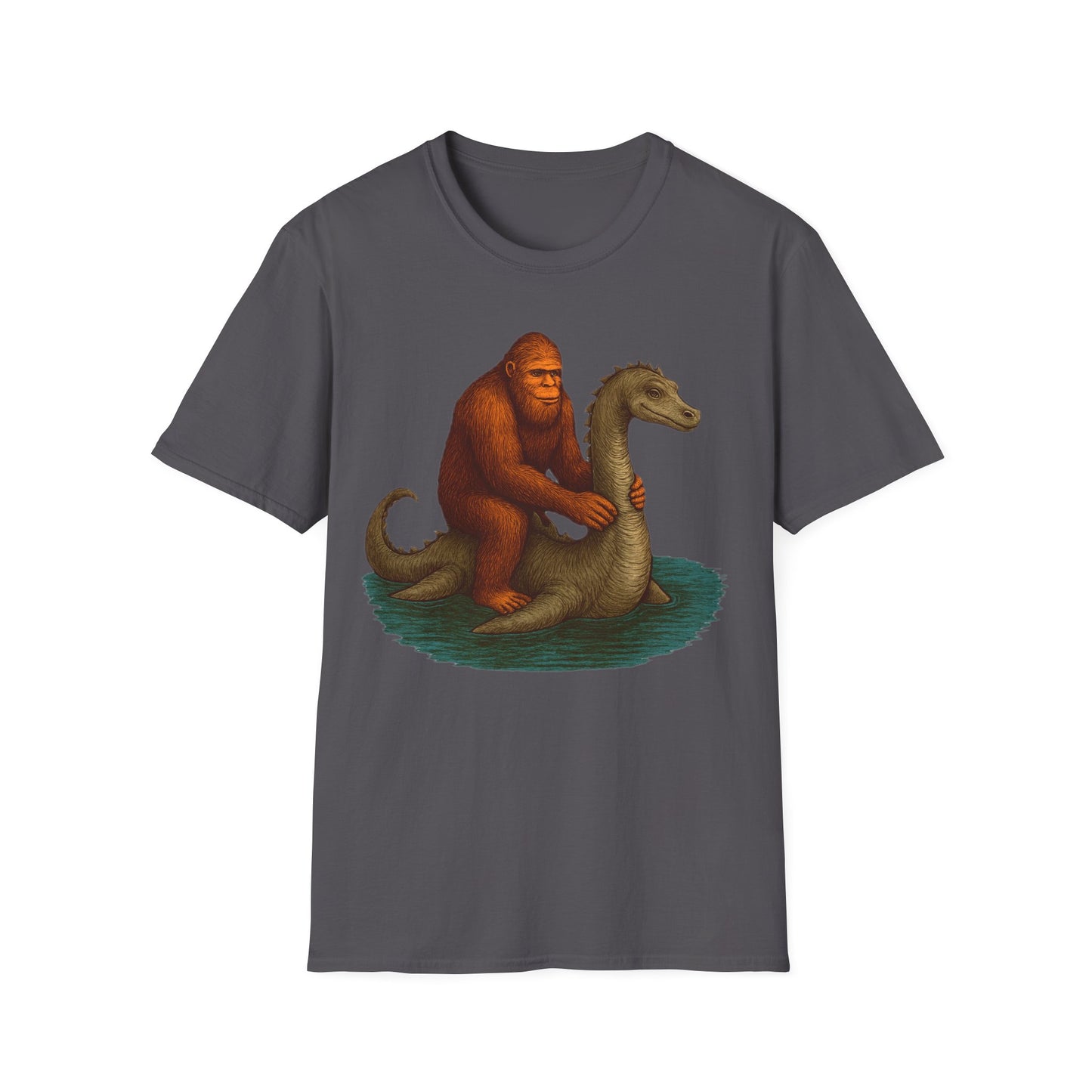 Bigfoot On Lochness Monster T-Shirt