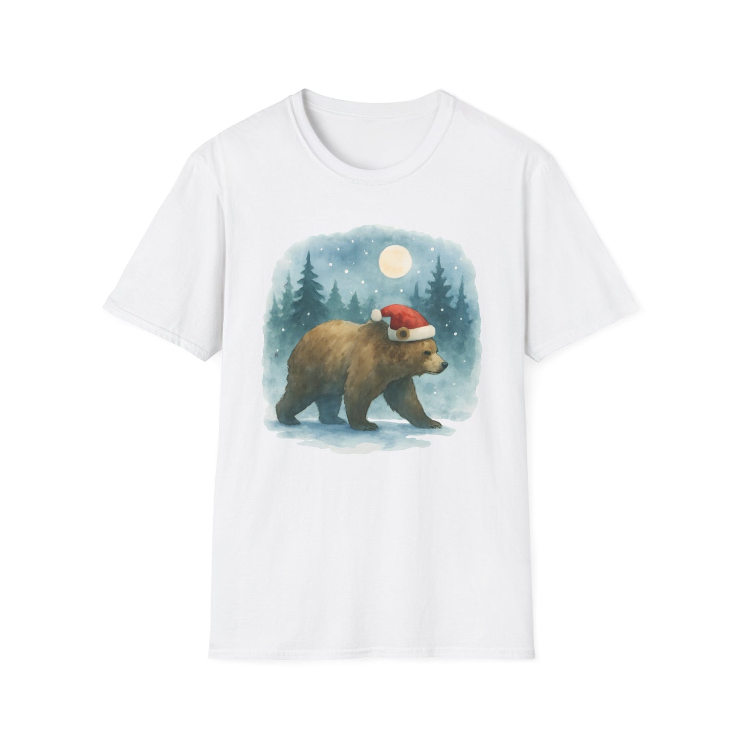 Santa Bear Winter Scene T-Shirt