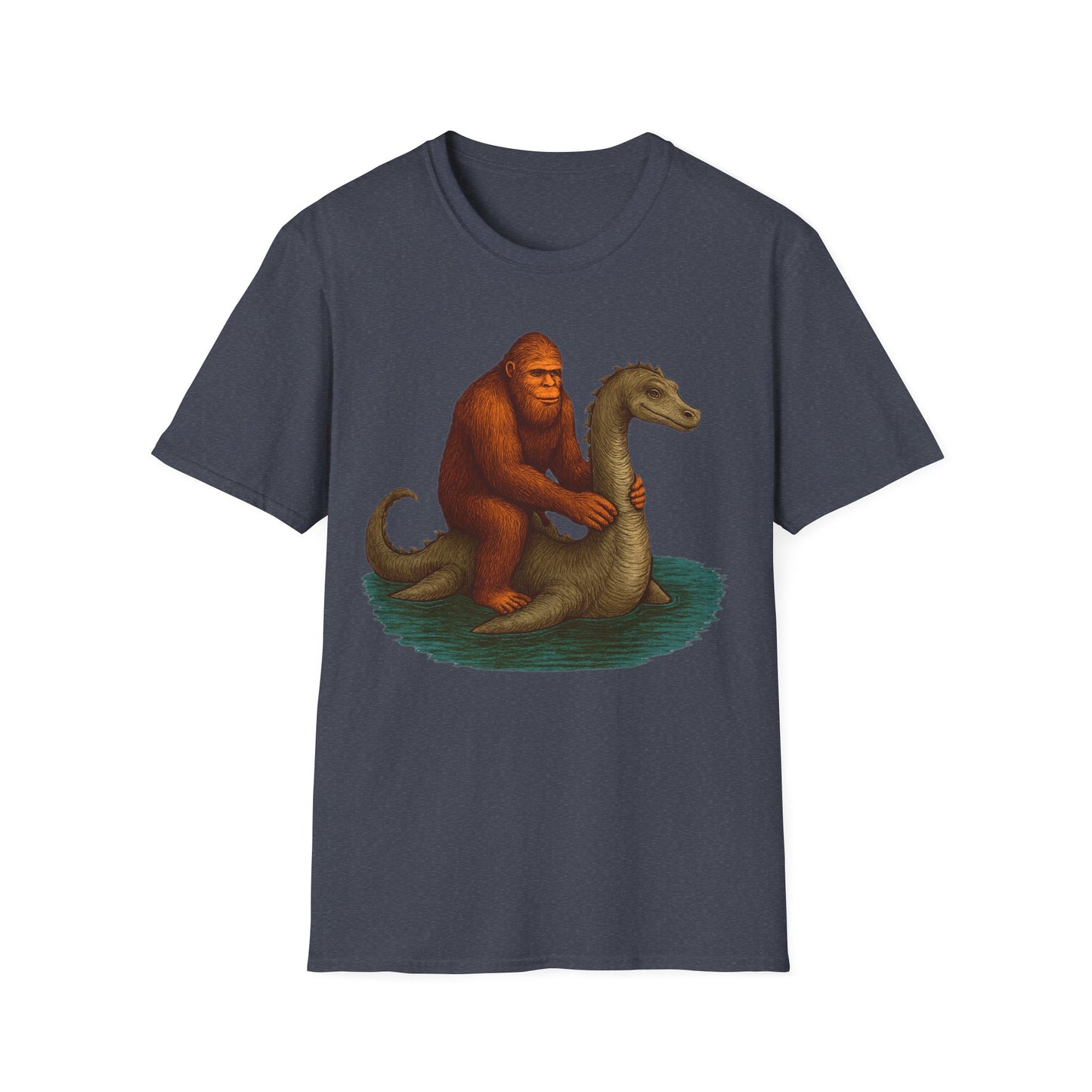 Bigfoot On Lochness Monster T-Shirt