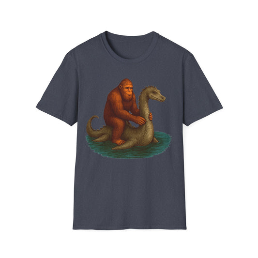 Bigfoot On Lochness Monster T-Shirt