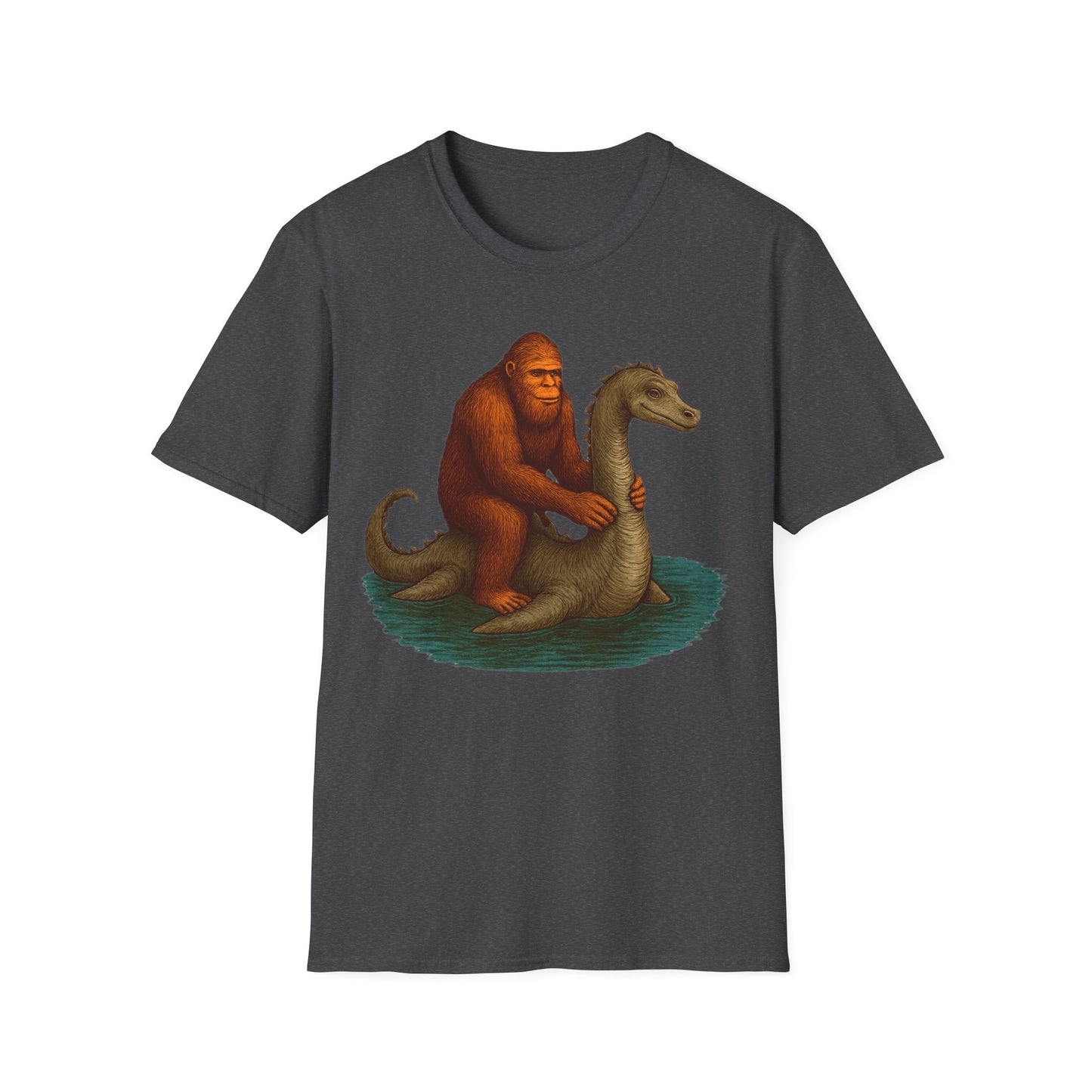 Bigfoot On Lochness Monster T-Shirt