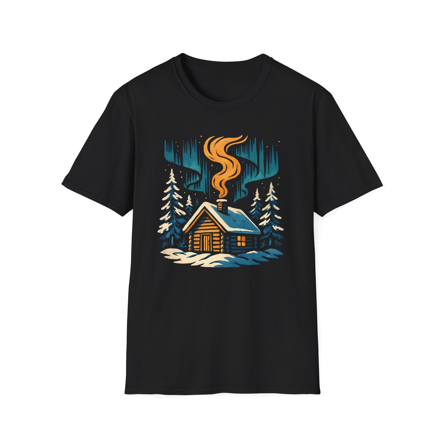 Cabin In Northern Lights T-Shirt