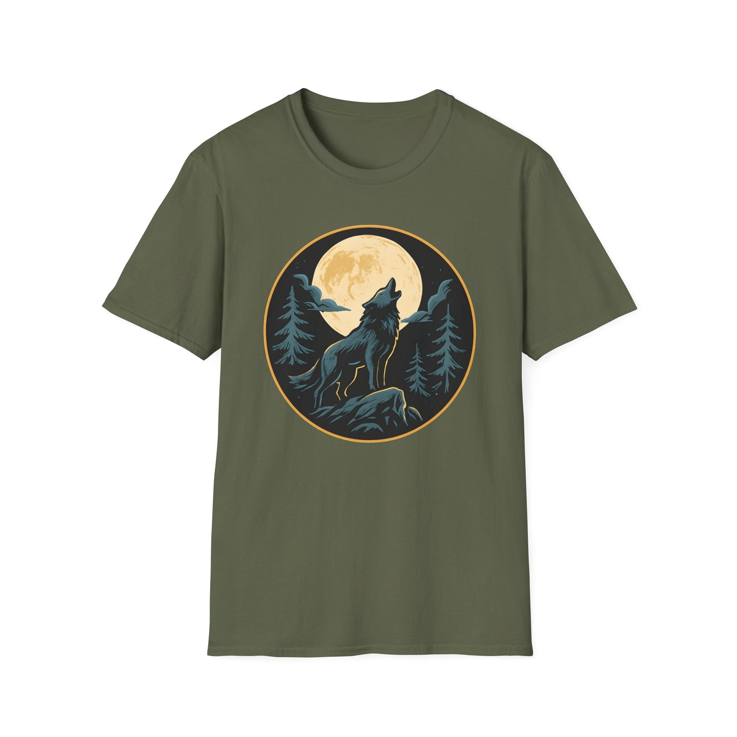 Wolf Howling At Moon T-Shirt