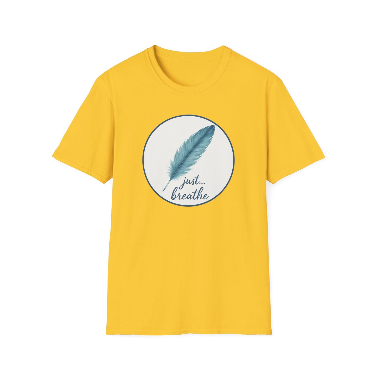 Teal Feather Just Breathe T-Shirt