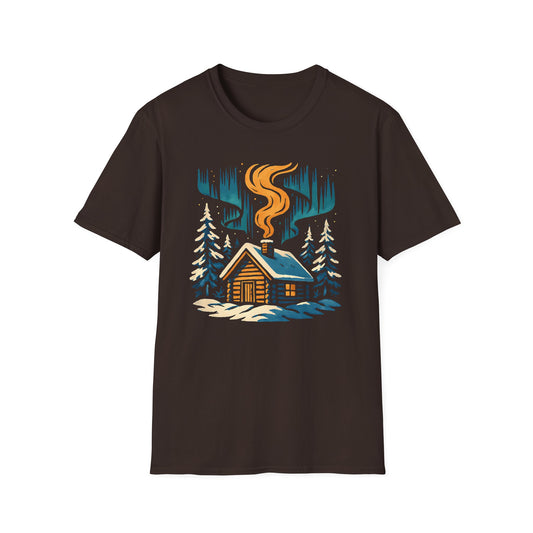 Cabin In Northern Lights T-Shirt