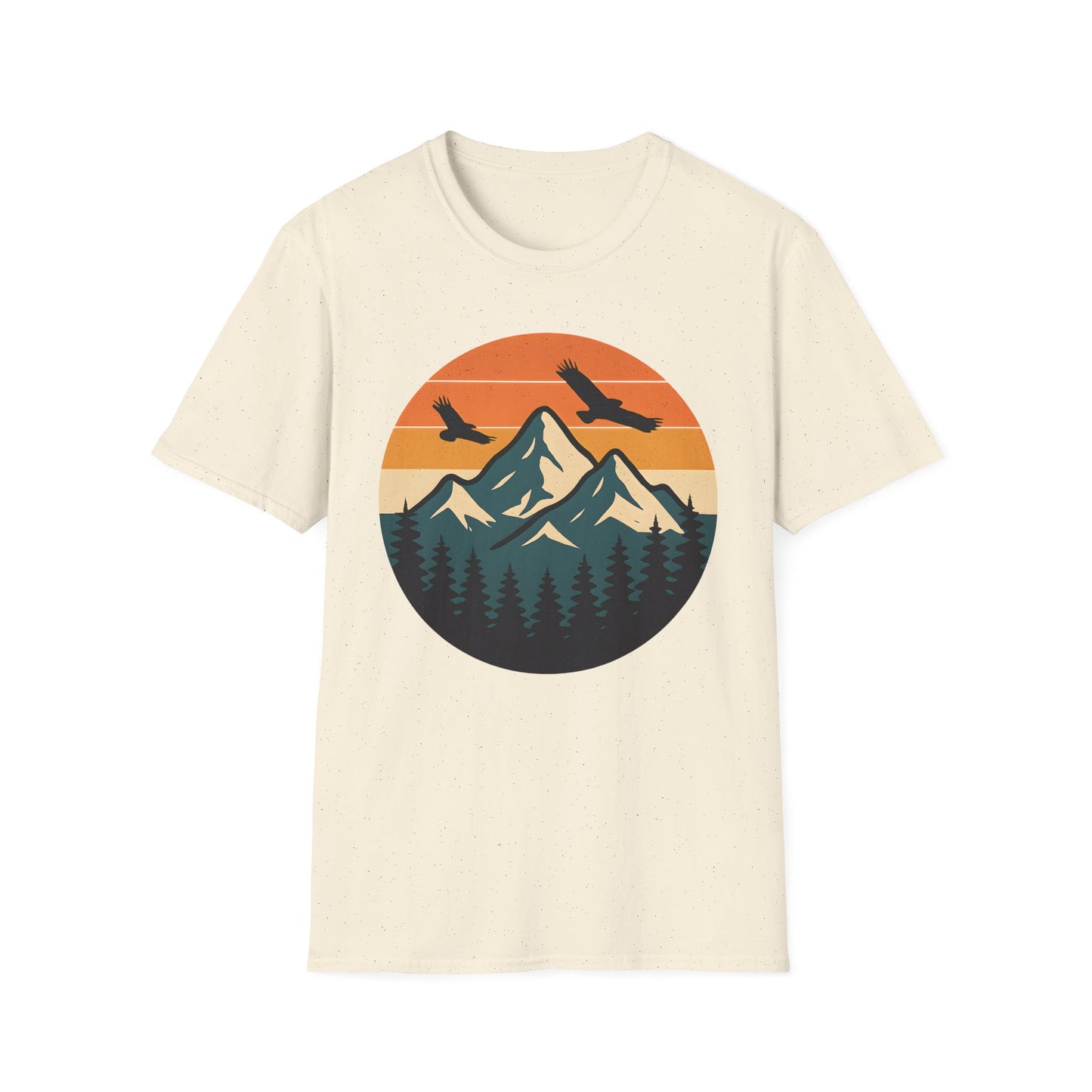 Vintage Mountain Sunset With Eagles T-Shirt