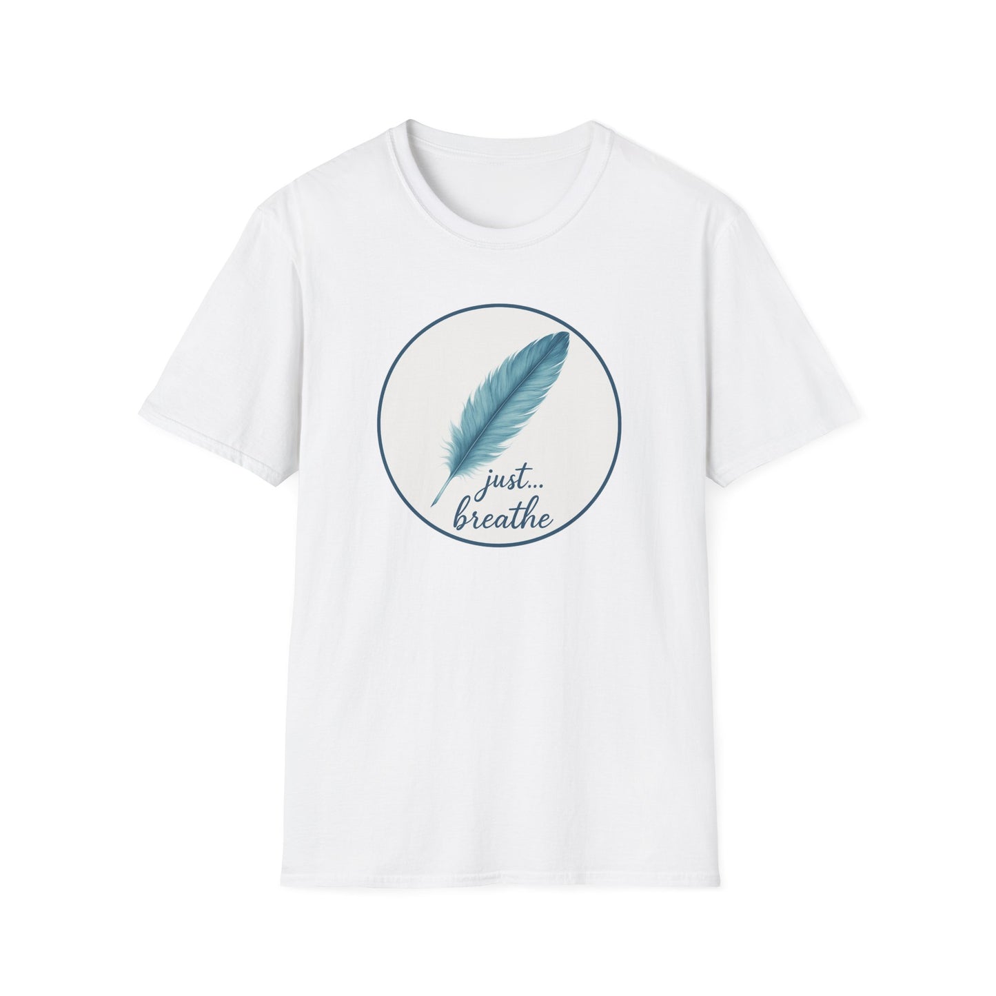 Teal Feather Just Breathe T-Shirt