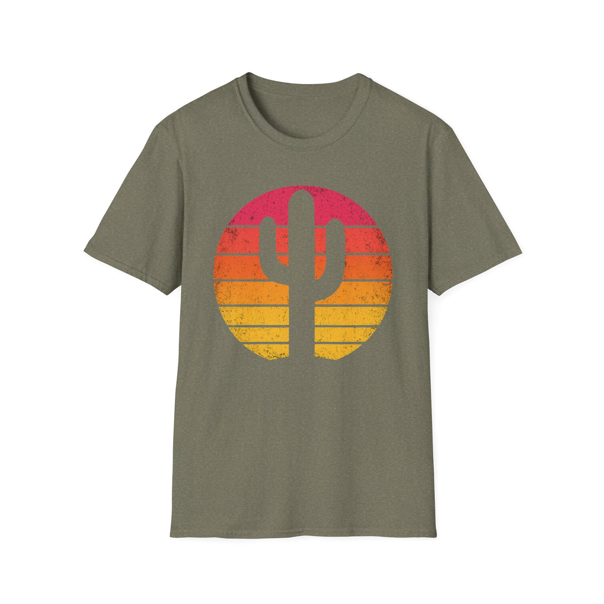 Retro Sunset Cactus Silhouette T-Shirt