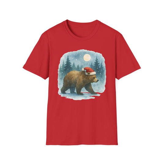Santa Bear Winter Scene T-Shirt