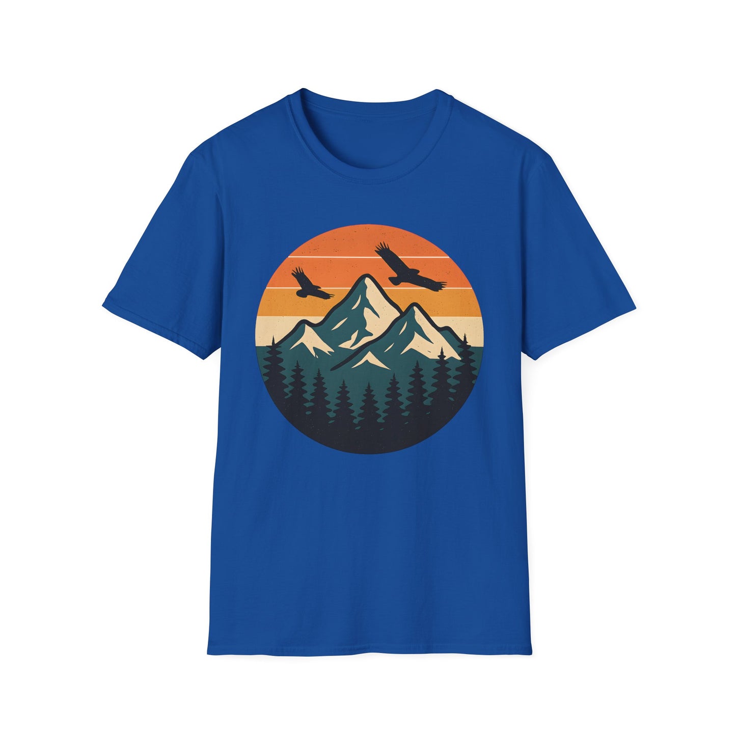 Vintage Mountain Sunset With Eagles T-Shirt