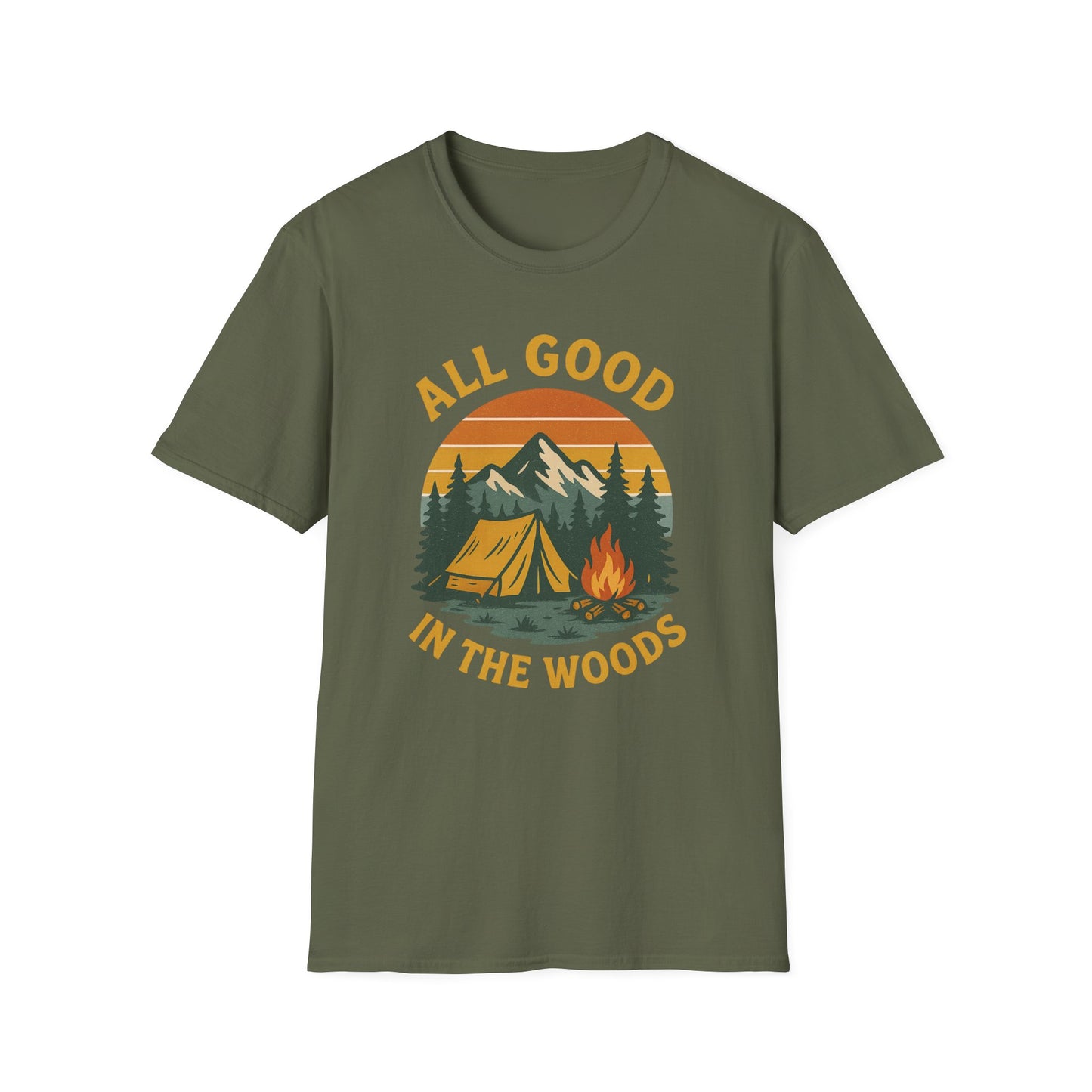 All Good In The Woods Retro Sunset T-Shirt
