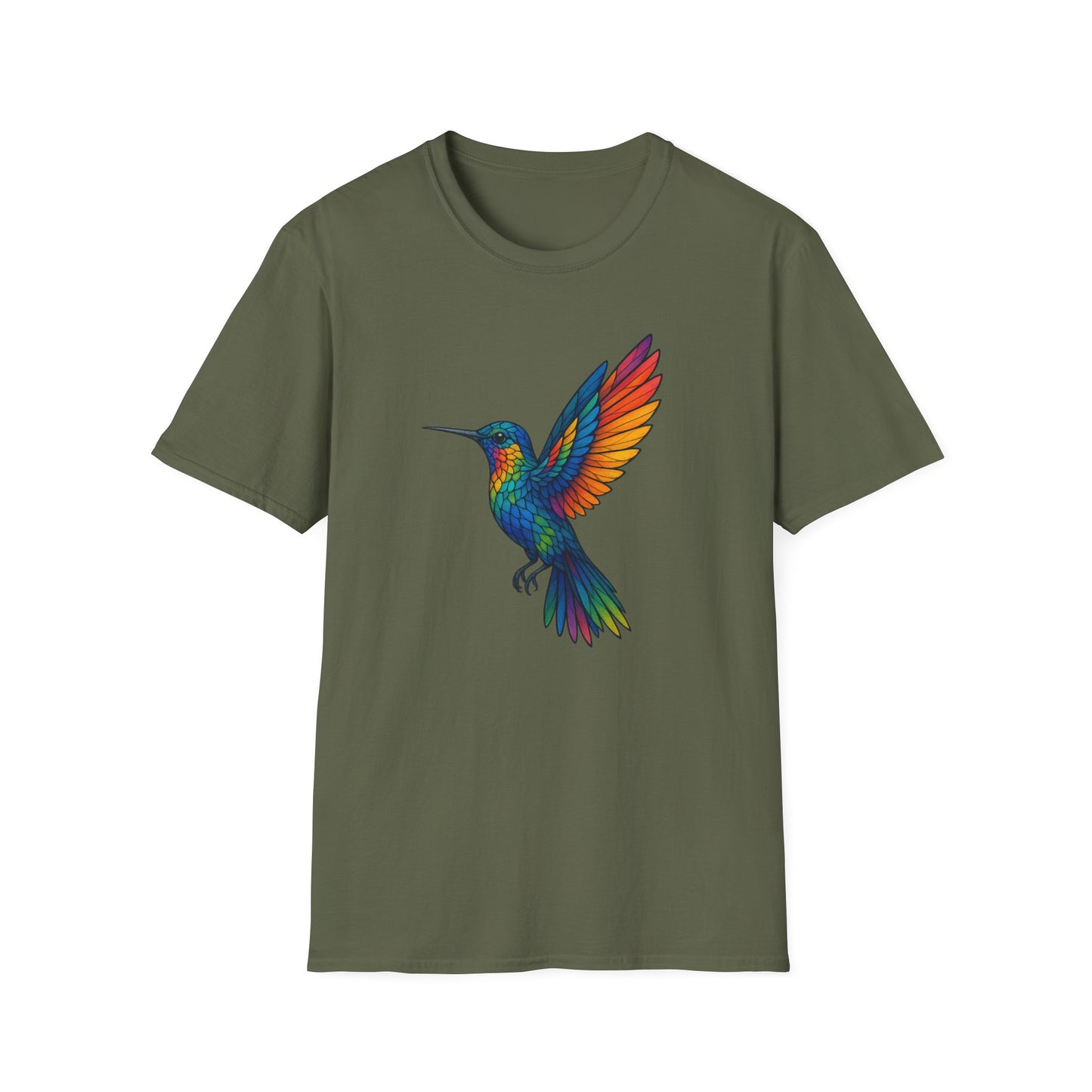 Colorful Stained Glass Hummingbird T-Shirt