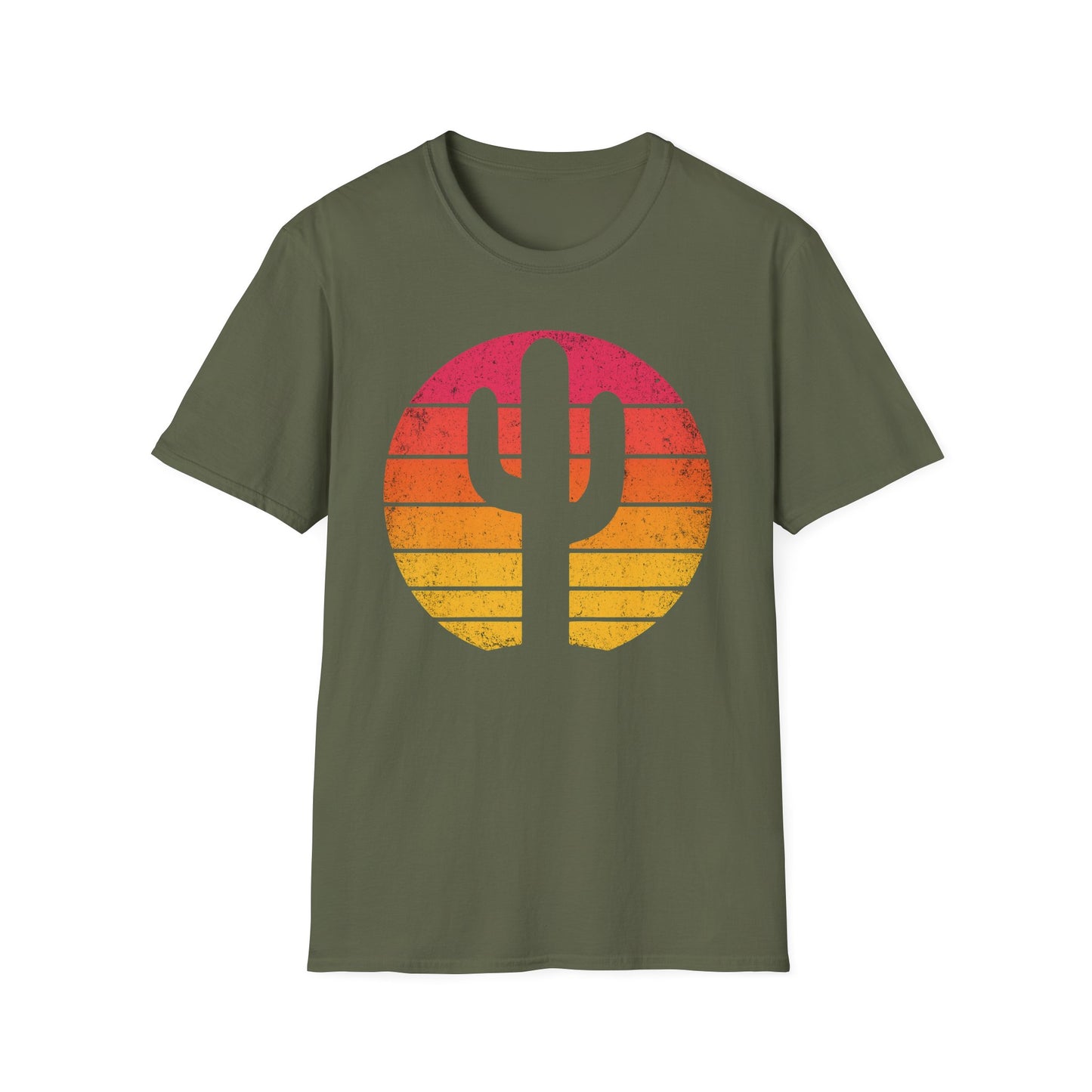 Retro Sunset Cactus Silhouette T-Shirt