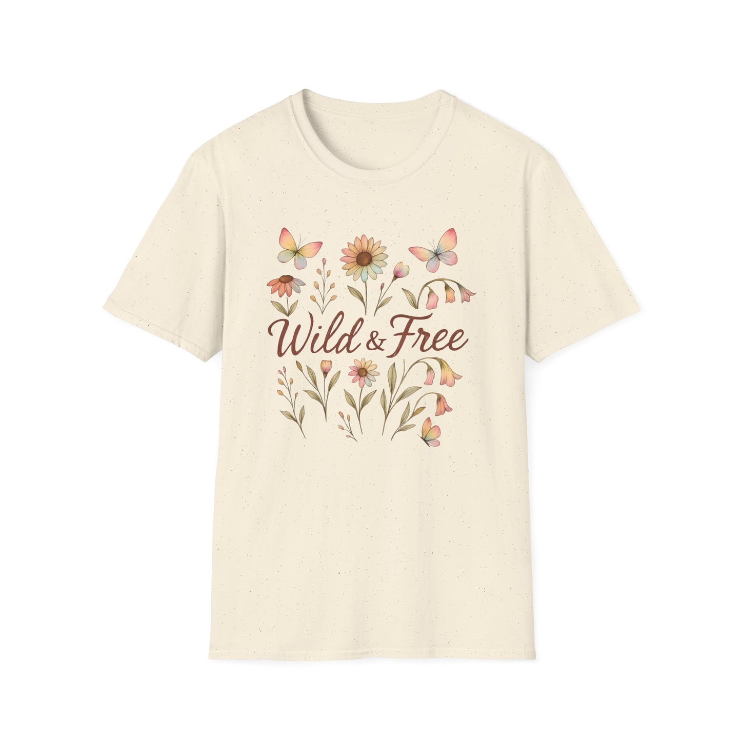 Butterflies And Wildflowers Wild And Free T-Shirt