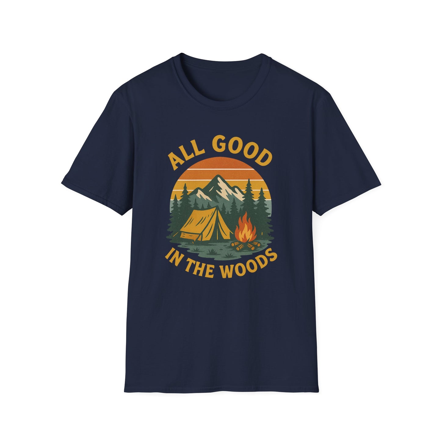 All Good In The Woods Retro Sunset T-Shirt