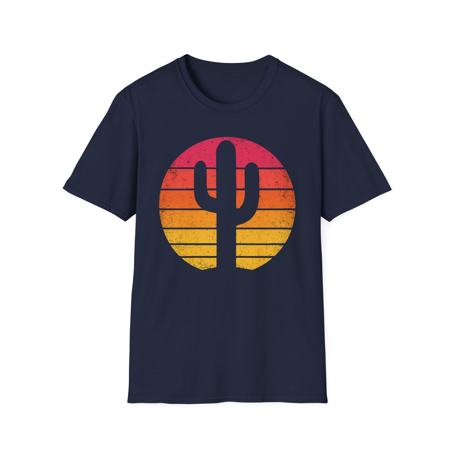 Retro Sunset Cactus Silhouette T-Shirt