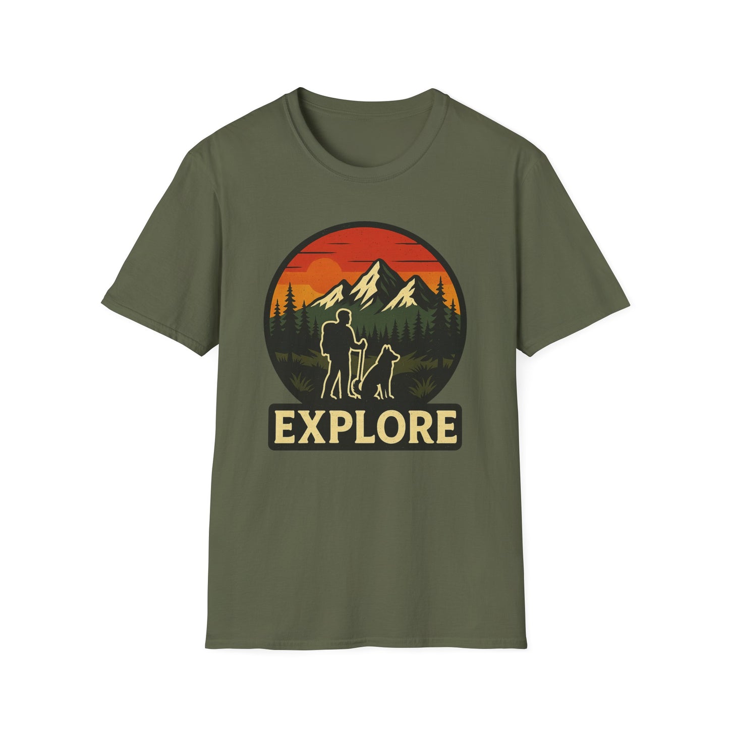 Hiker With Dog Explore T-Shirt