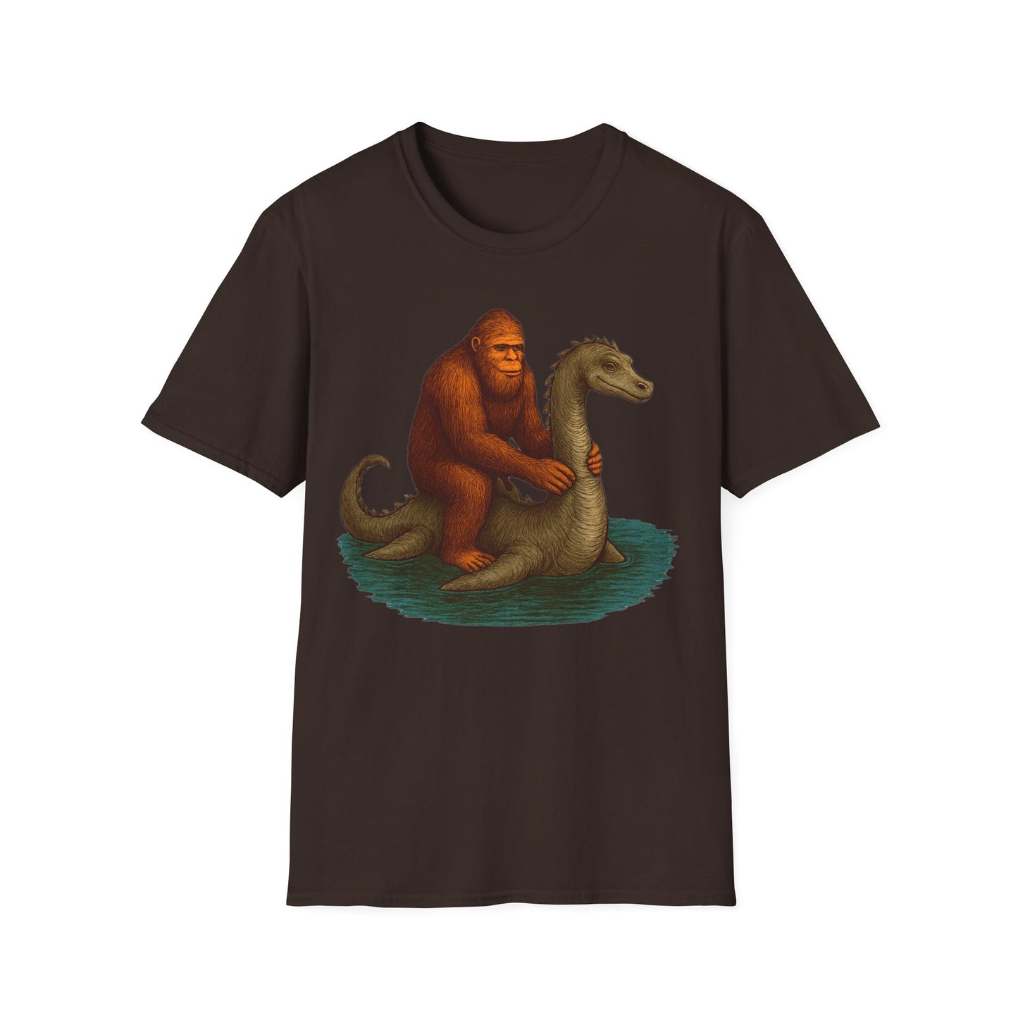 Bigfoot On Lochness Monster T-Shirt