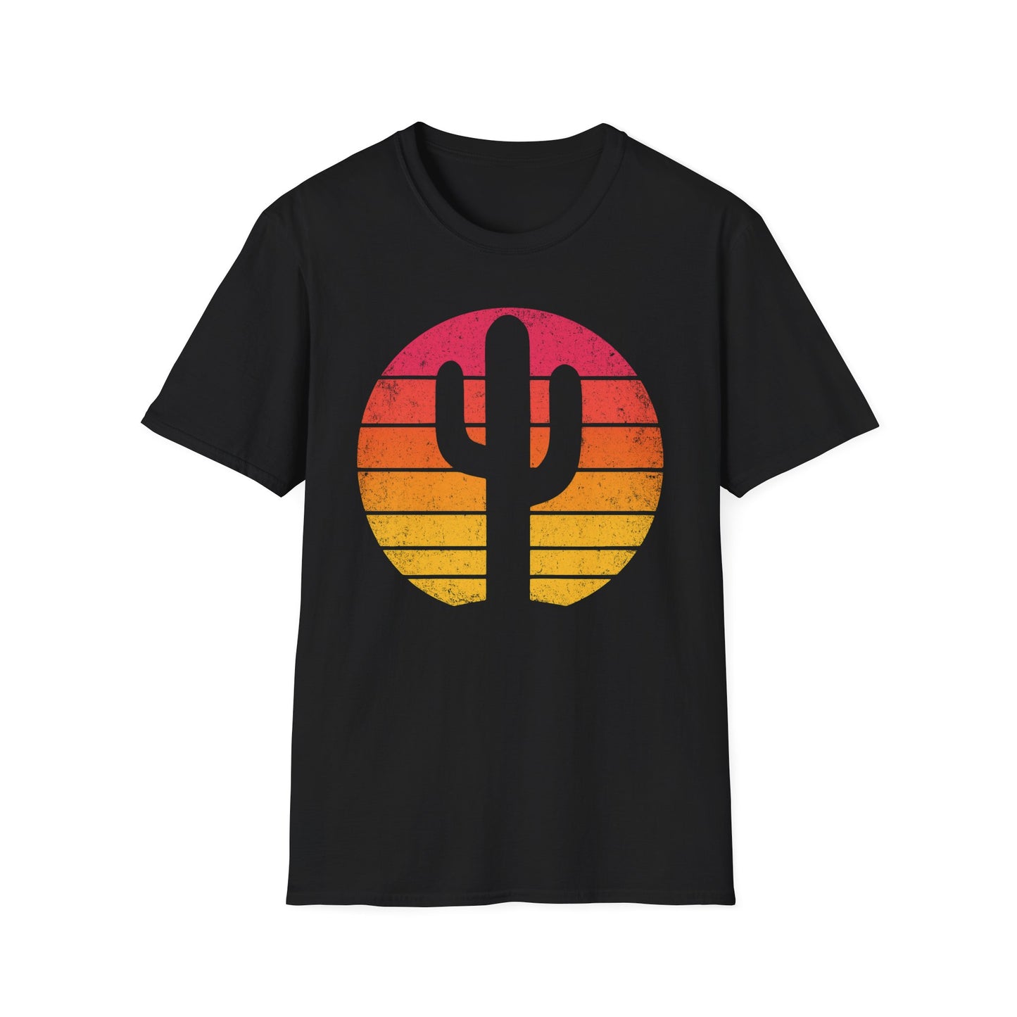 Retro Sunset Cactus Silhouette T-Shirt