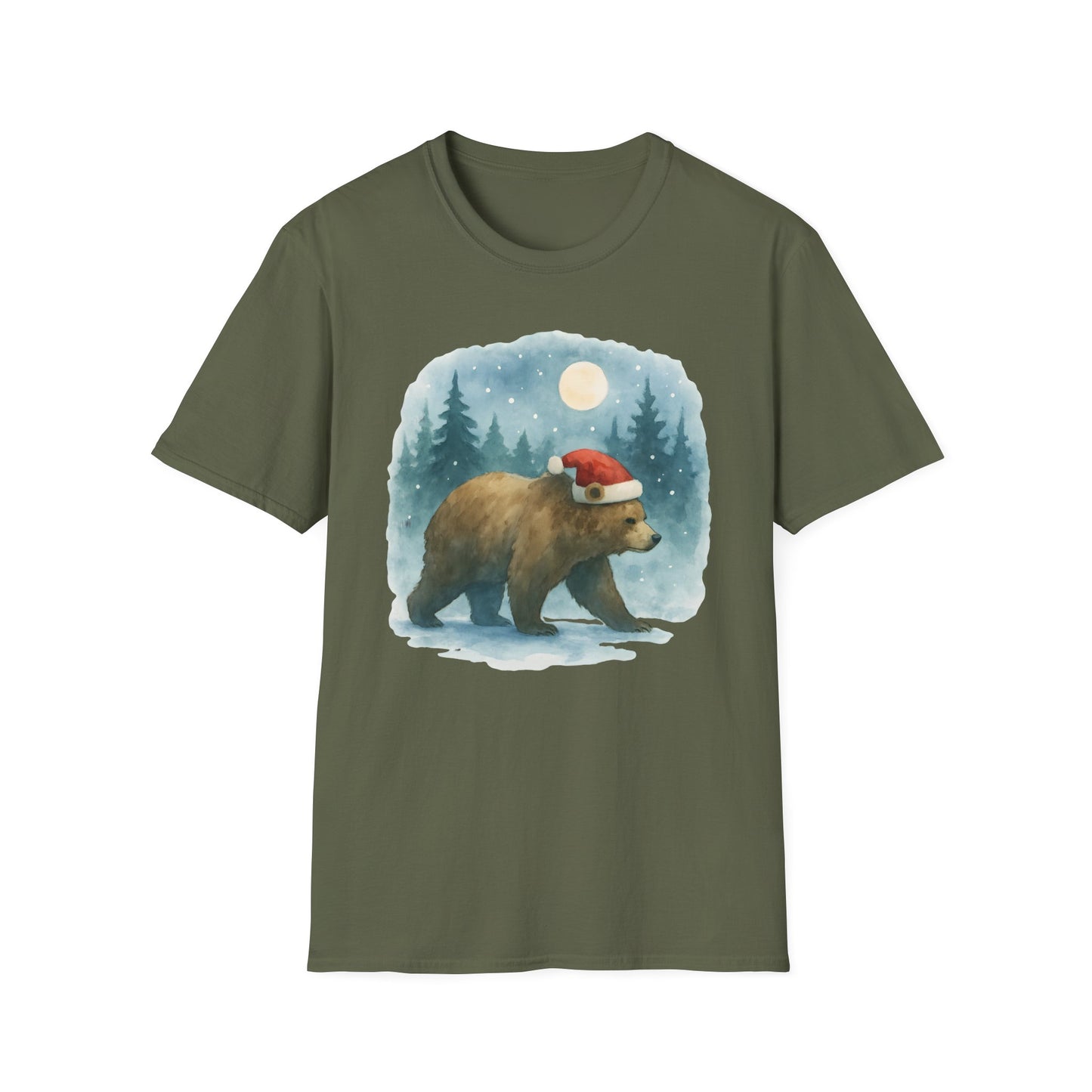Santa Bear Winter Scene T-Shirt