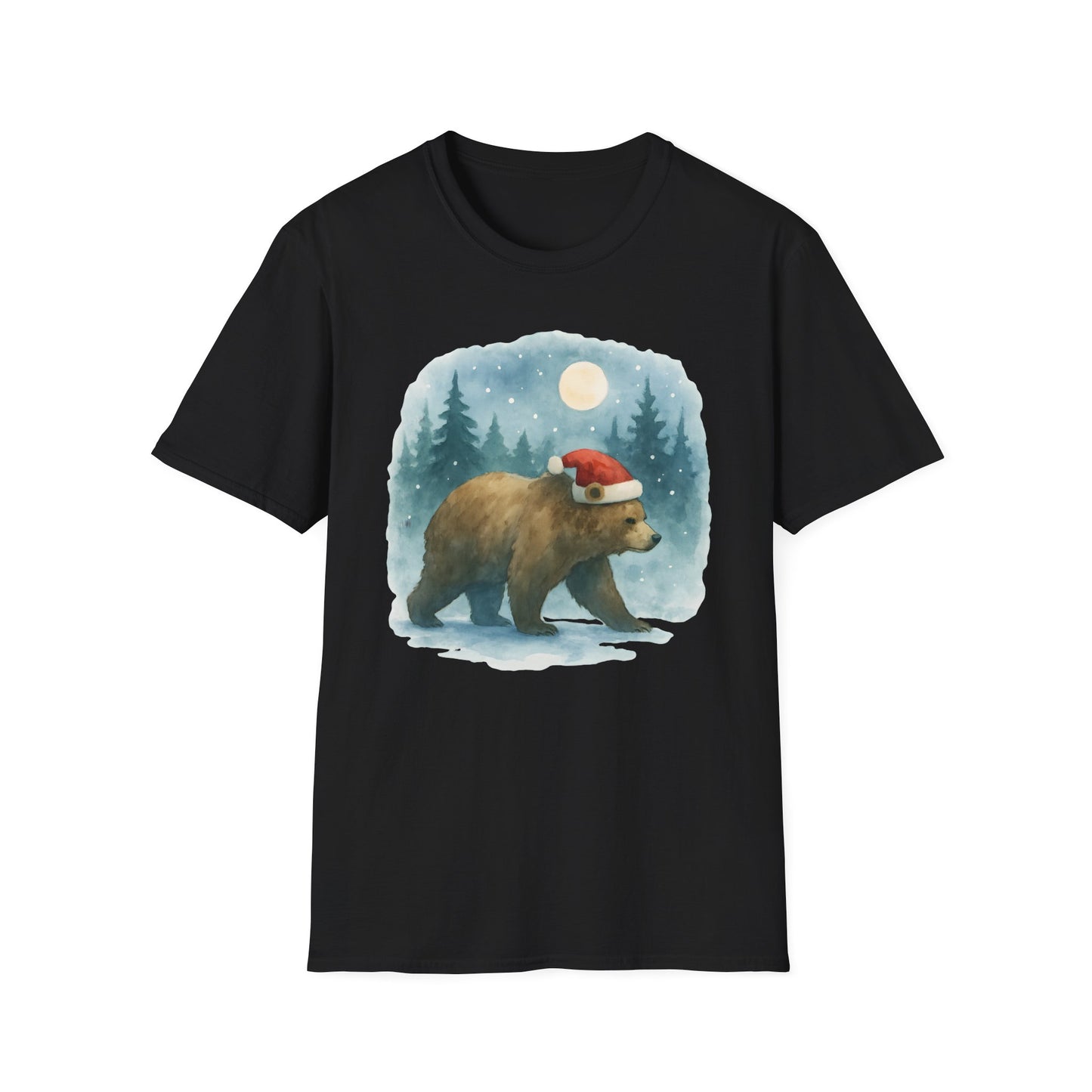 Santa Bear Winter Scene T-Shirt